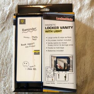 Magnetic blue locker vanity with light New by LockerMate